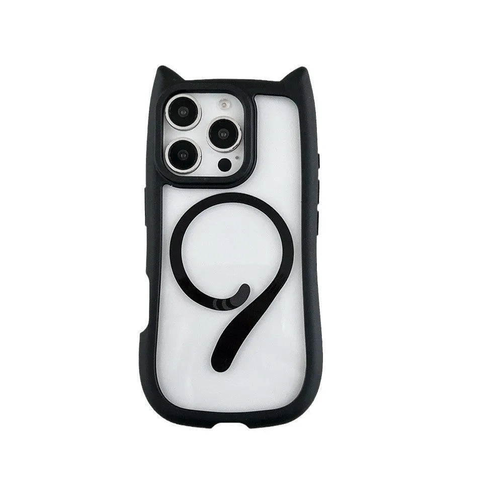 Transparent acrylic TPU phone case with magnetic suction for IPhone 17 series in black blue grey pink colour options
