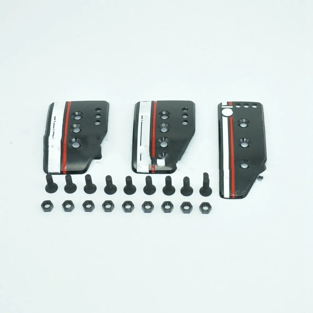 Aluminium alloy manual transmission car pedal set with brake, accelerator and clutch pedals