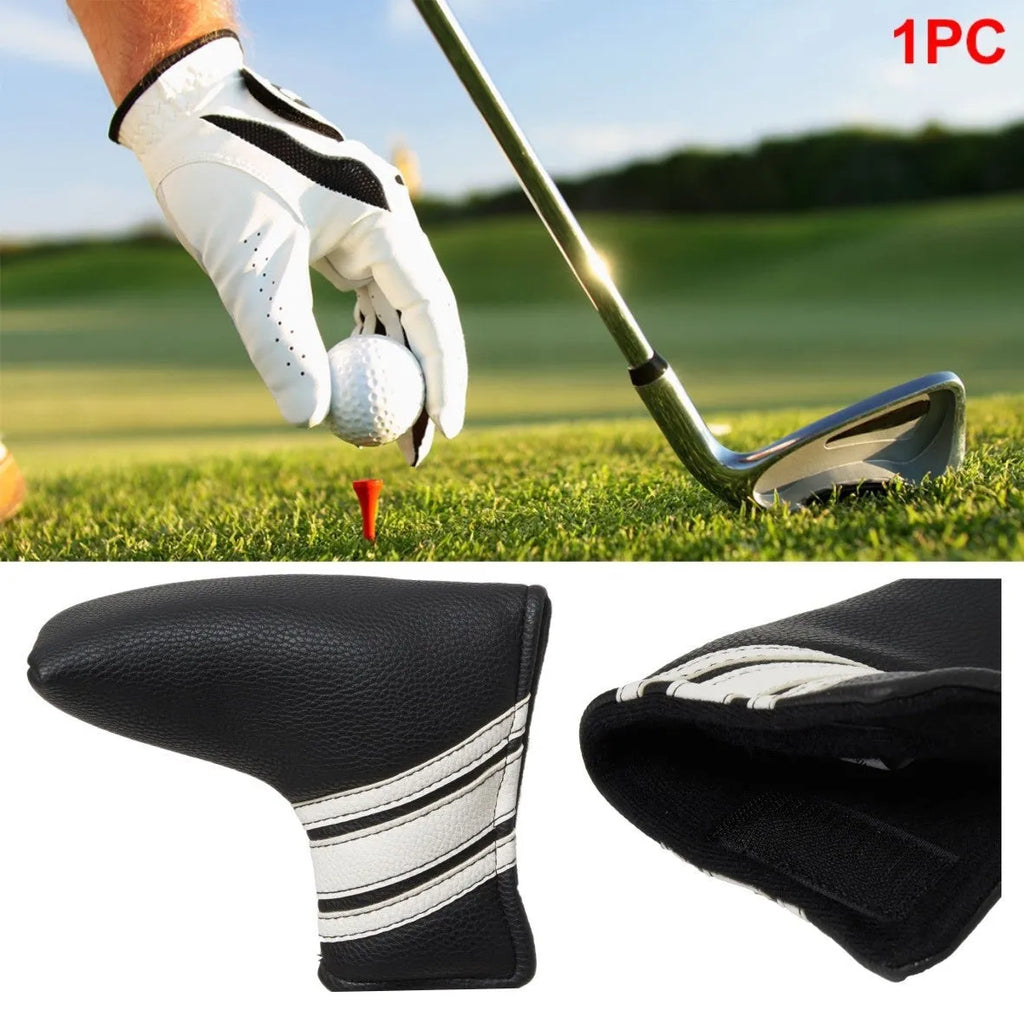 Black PU leather golf push rod sleeve for club protection