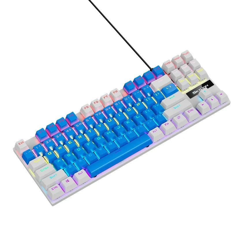 K87 mechanical wired keyboard in selected colour with Kailh Green or Red switches and metal base