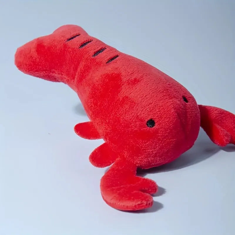 Red squeaky lobster stuffed dog toy for small medium dogs with bite-resistant construction