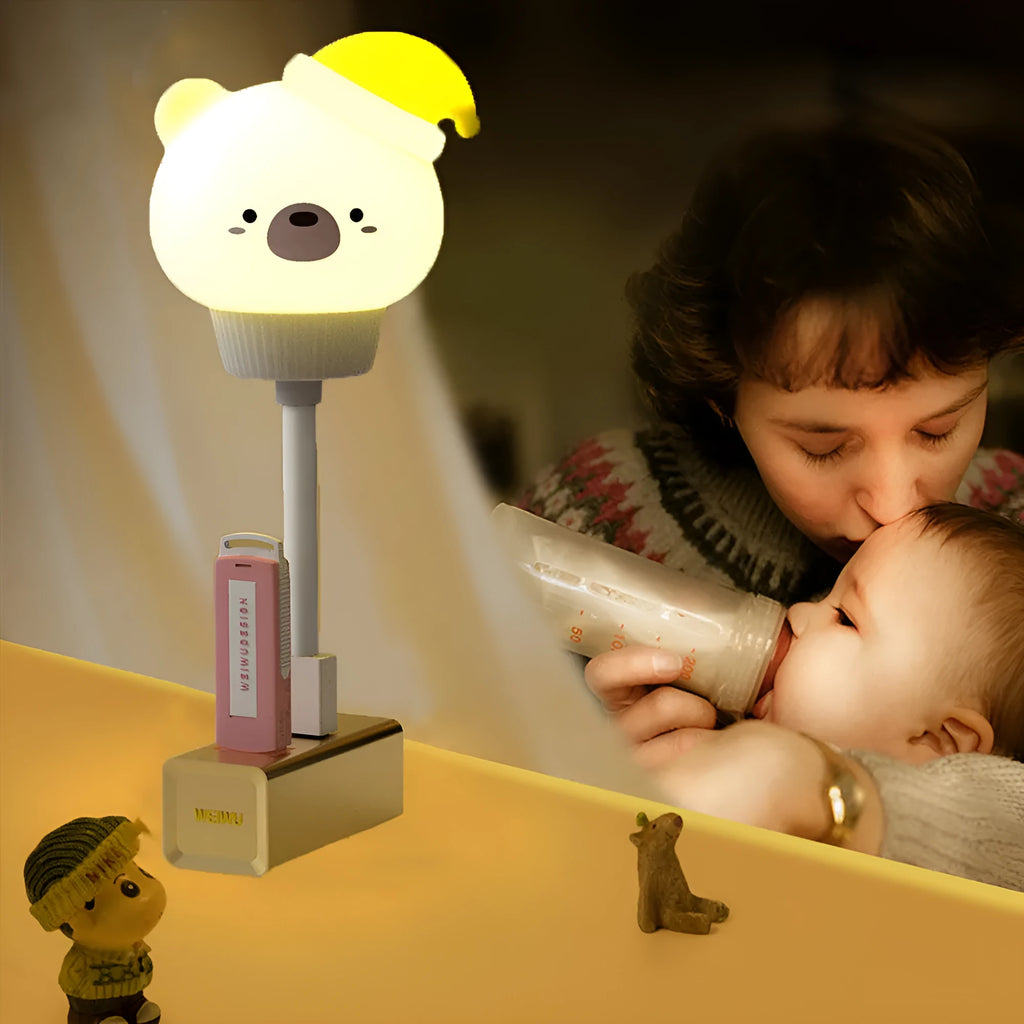 USB portable LED night light in cartoon animal shape with remote control