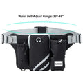Black nylon outdoor pet training bag set with waist bag, dog leash, and collar components