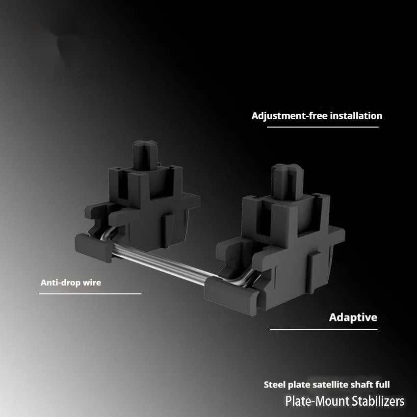 Keyboard shaft mechanical keyboard stabiliser accessories in black and milky white colours
