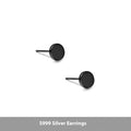 S999 sterling silver flat ear bone studs in geometric round shape with electroplated silver or black finish
