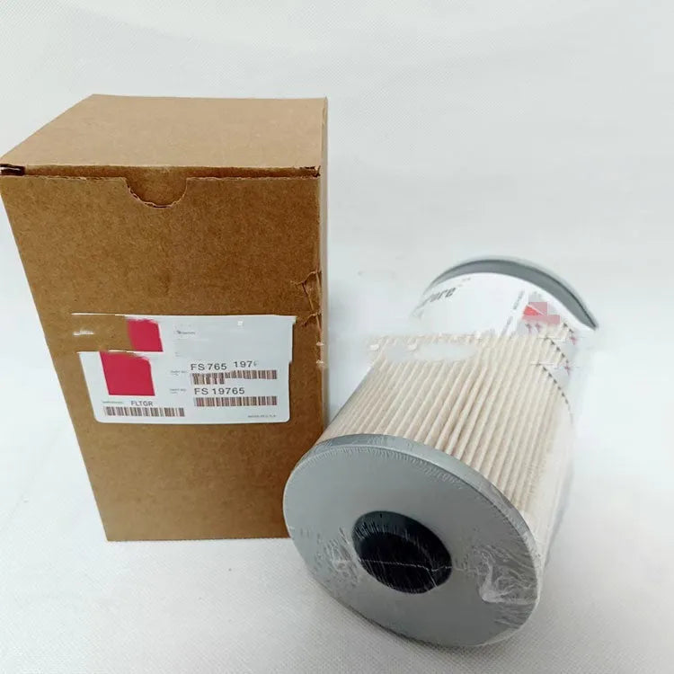FS19764 diesel fuel filter with dimensions shown, for generator sets and automobile starting systems.