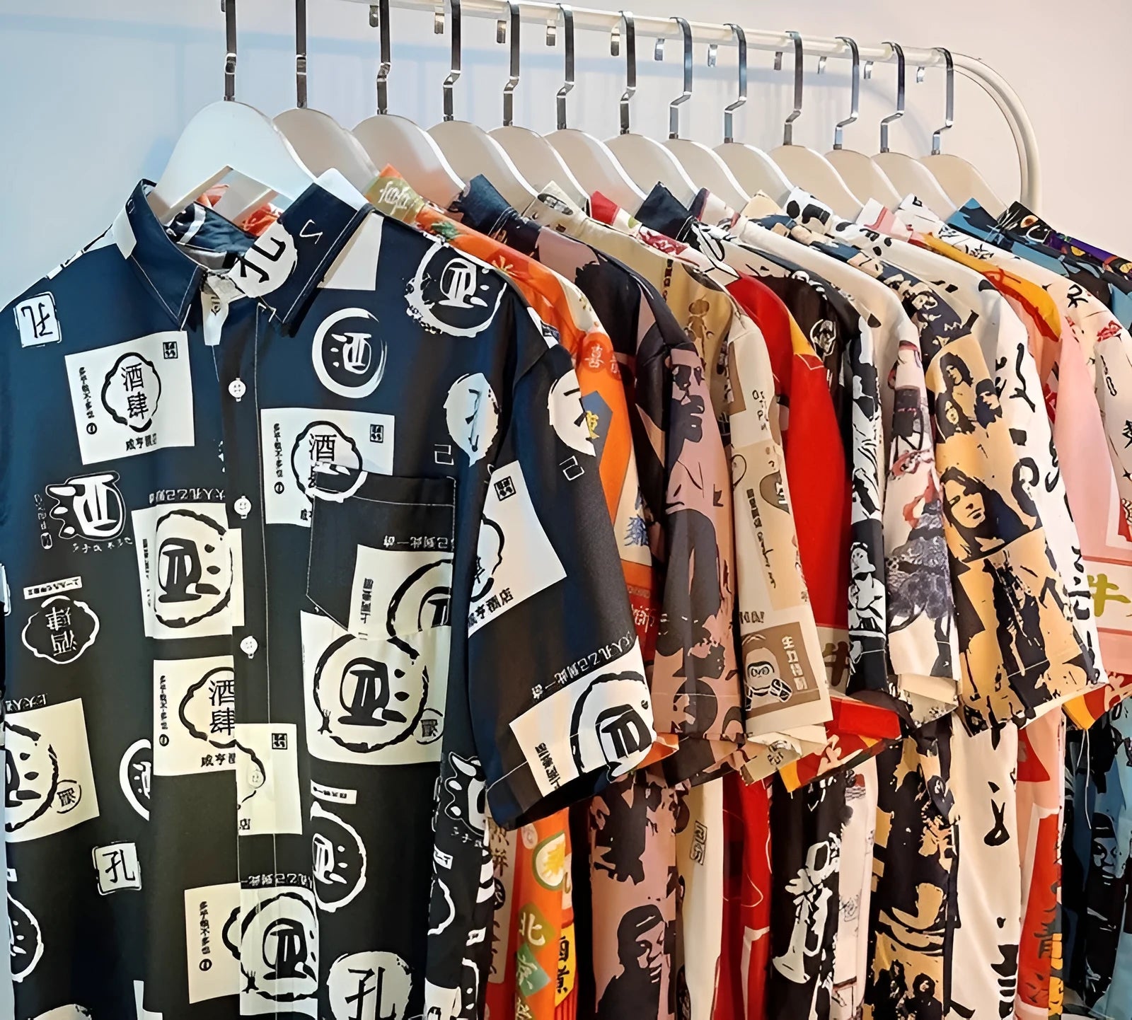 Full printed short sleeve shirt with floral pattern and cardigan style open front