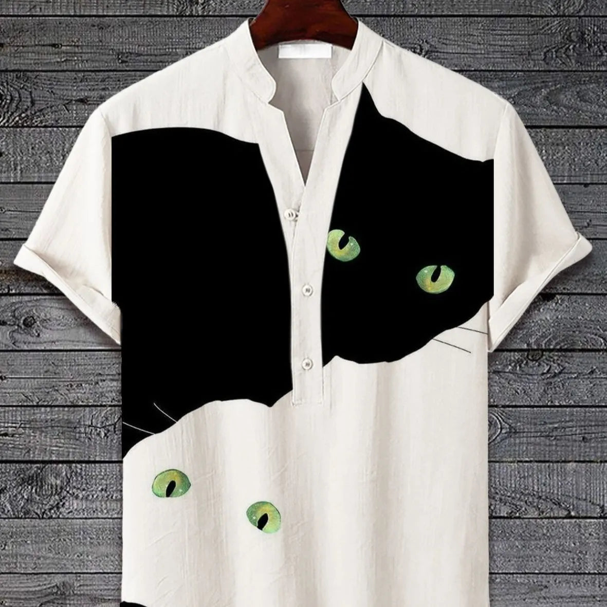 3D digital animal print on a short sleeve polyester shirt, shown in one of multiple available colours.