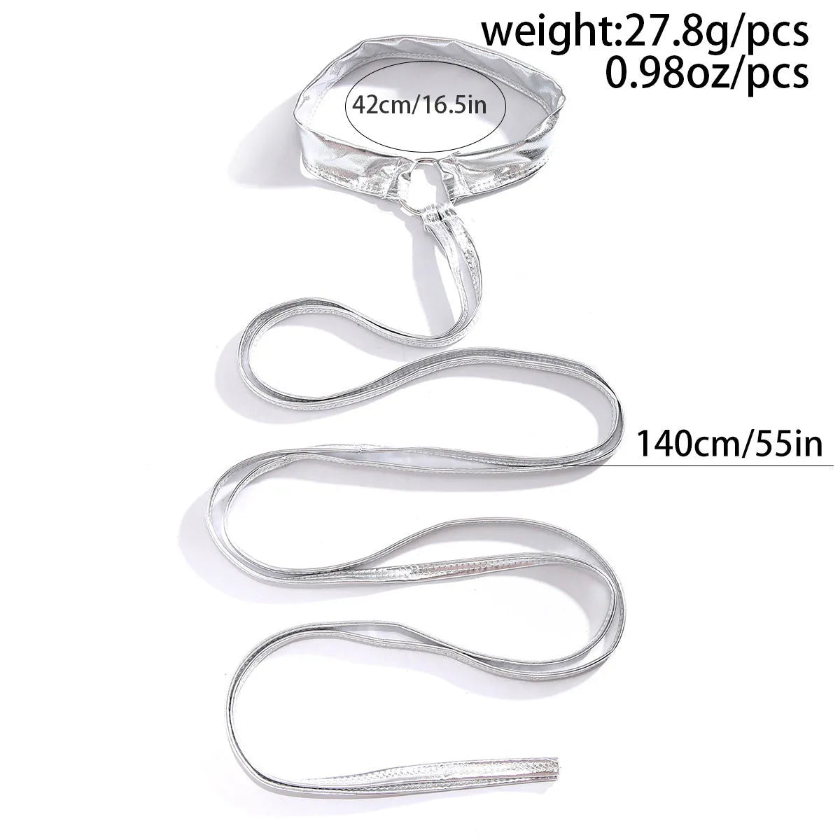 Silver alloy thigh chain with geometric shape and lace-up cross design for adjustable fitting