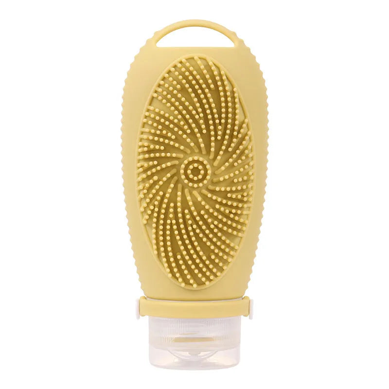Silicone bath brush storage bottle with 100ml capacity in eight colour options