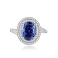 Heart shaped sterling silver ring with a detailed ice flower cut zircon stone in a Tan Sang colour.