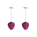 Geometric strawberry earrings with spot drill texture in six colour options