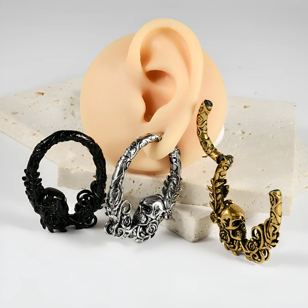 Stainless steel earrings with totem pattern in multiple colour options