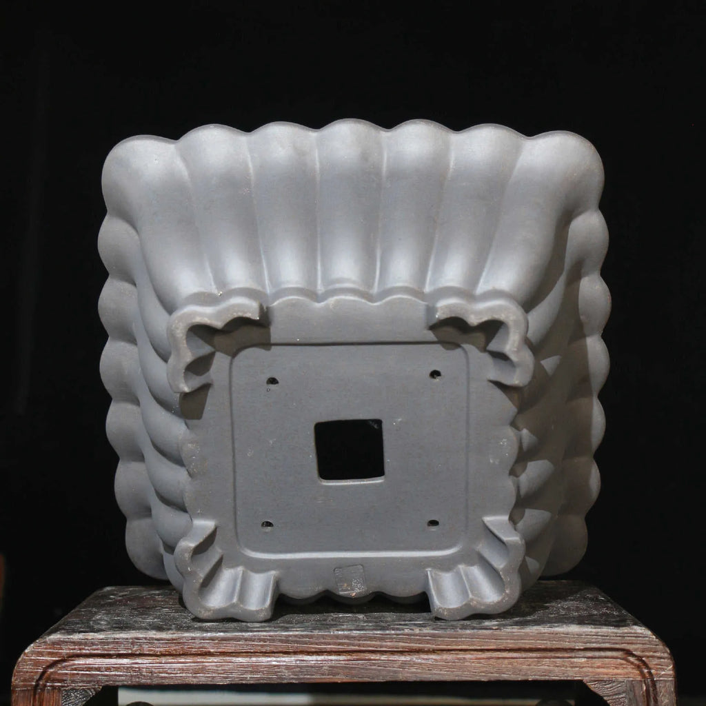 Purple sand ceramic square flower pot for desktop display with classical design