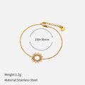 Sunflower series women's gold jewellery set showing necklace and bracelet with geometric chain design