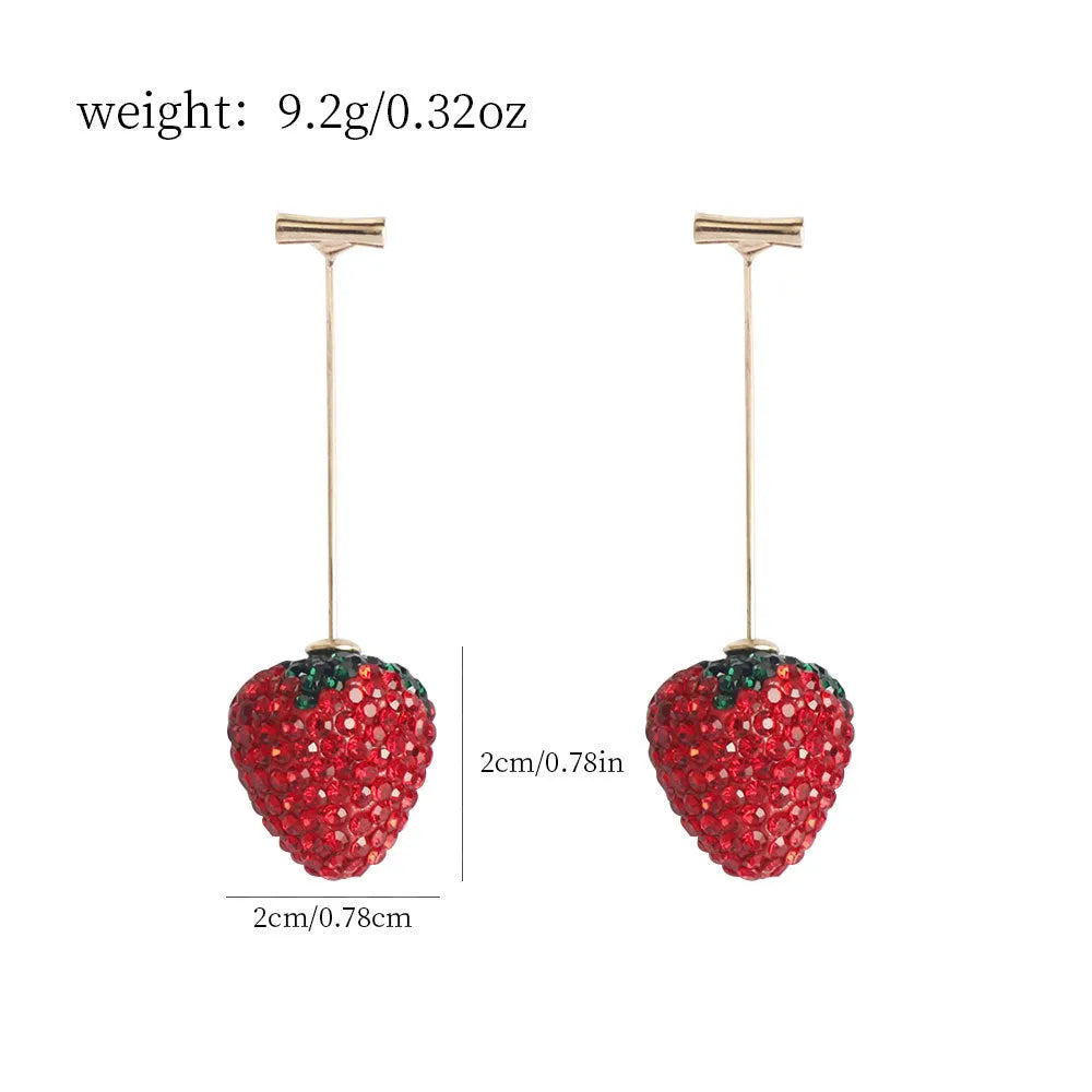 Geometric strawberry earrings with spot drill texture in six colour options