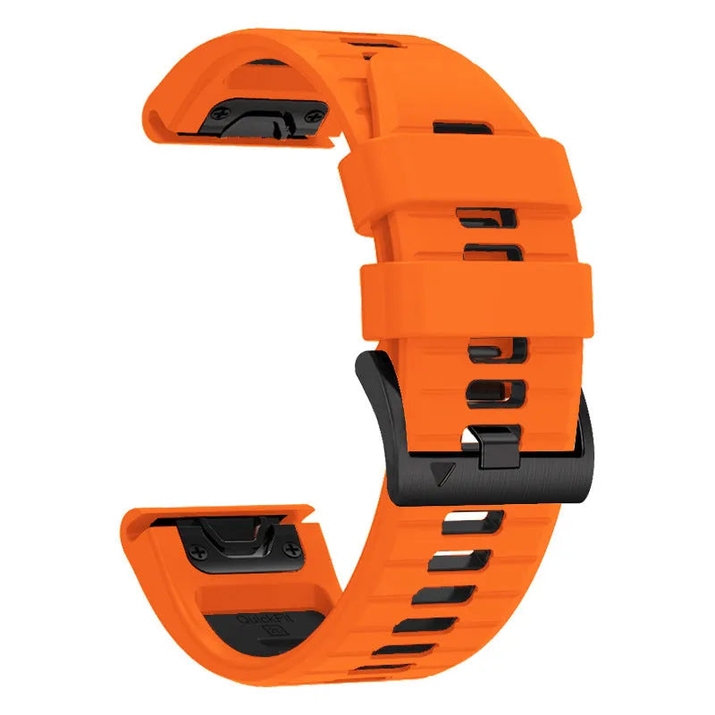 Two-colour quick release silicone replacement strap for Garmin Fenix smartwatch