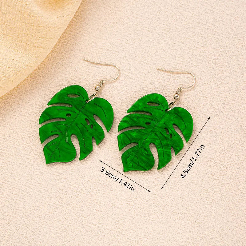 Acrylic drop-shaped summer coconut design earrings with alloy hooks in one of five colour styles.
