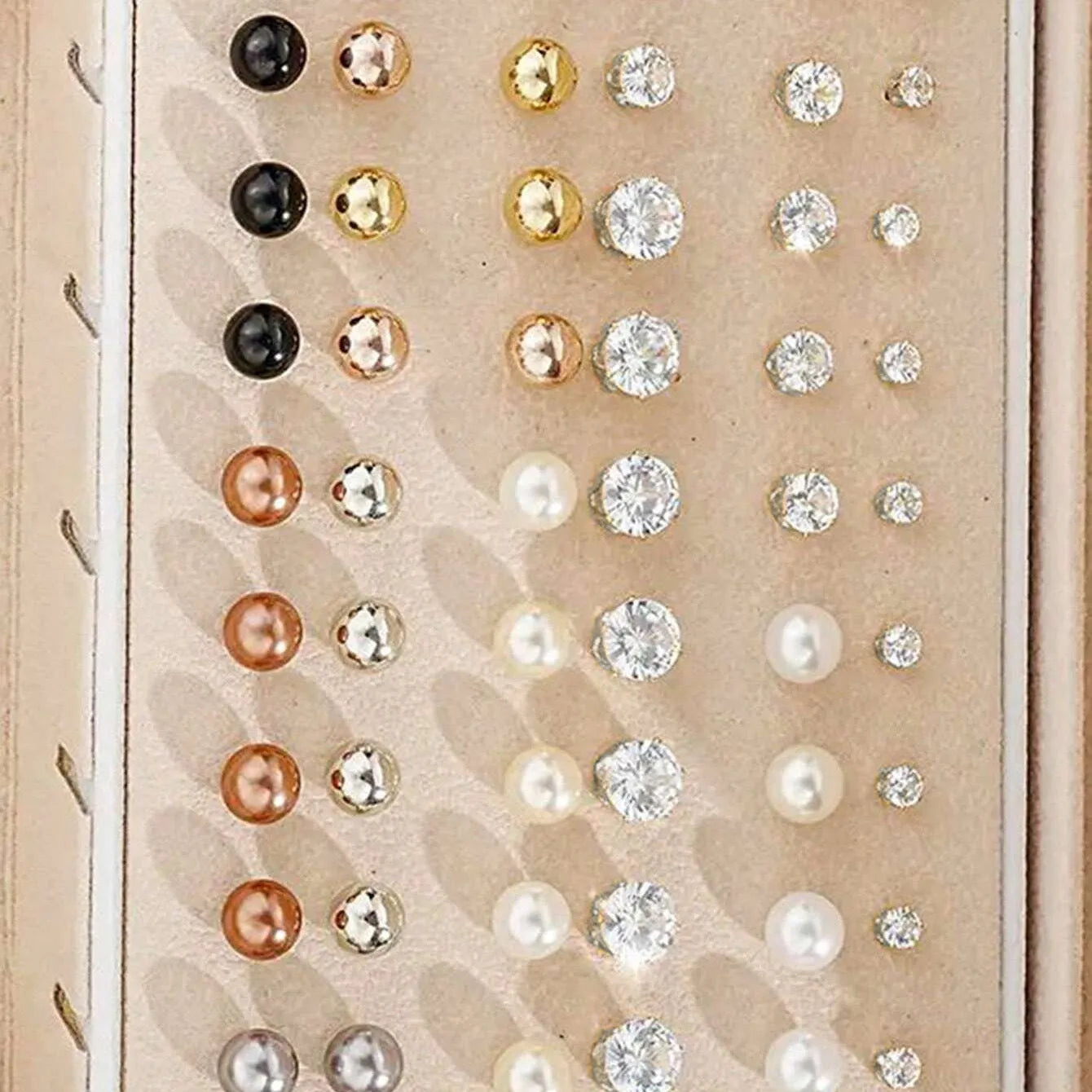 108 alloy geometric pearl earrings with gold and yellow electroplated finishes