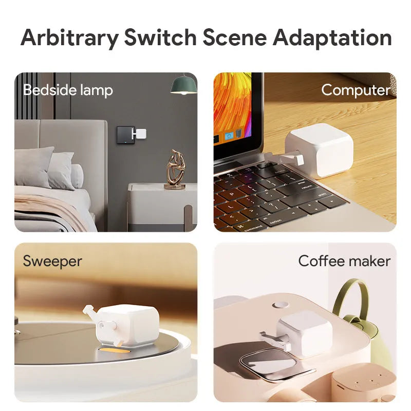 White Bluetooth rocker arm finger robot with thumb remote control for smart home