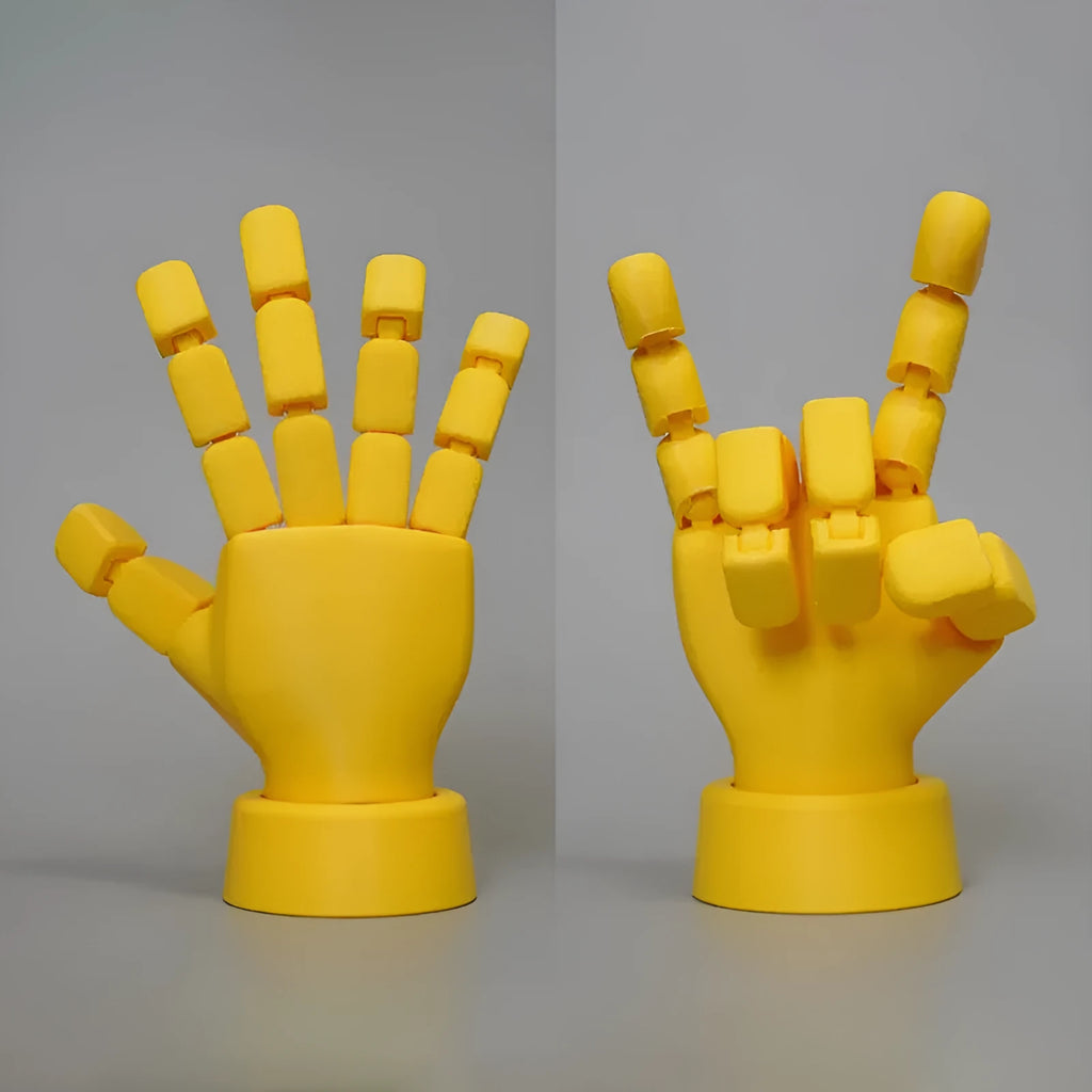 Yellow hand ornaments with movable joints for cosplay and decoration props