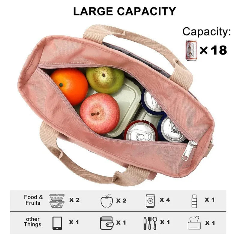 Portable cube style picnic bag with removable shoulder strap and side pocket in Oxford cloth