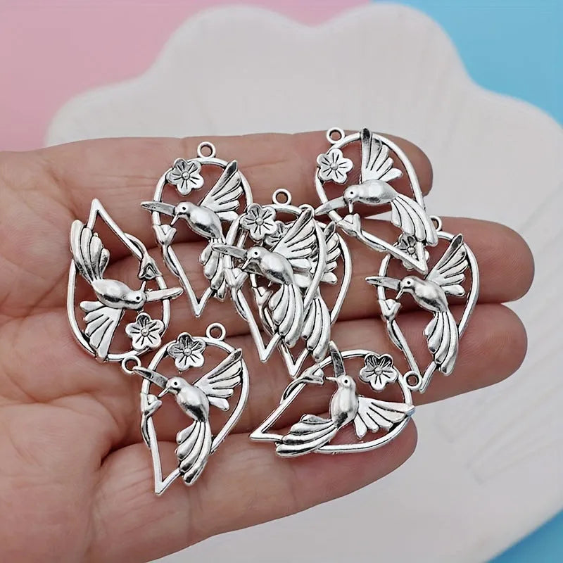 Alloy cuckoo bird pendant with magpie pattern for DIY jewellery making