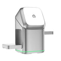 Black magnetic wireless charging stand for mobile phones with 180-degree rotation feature