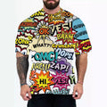 Men's loose fit t-shirt with Coloured Letters or Eagle Head design in chemical fibre blend fabric