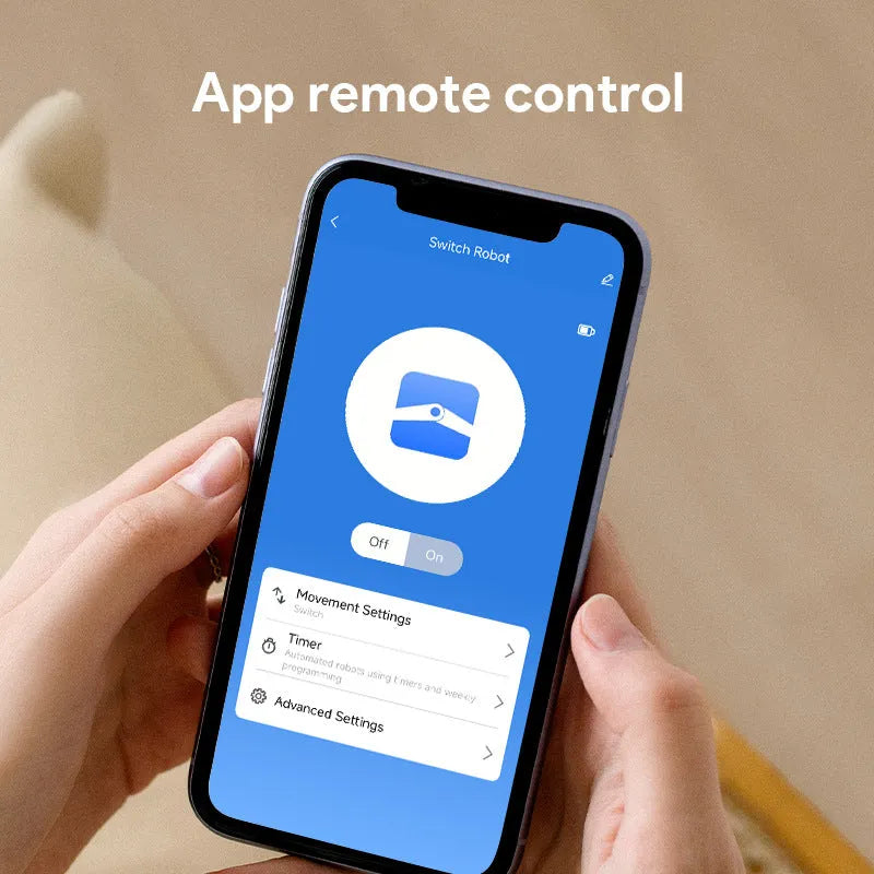 White Bluetooth rocker arm finger robot with thumb remote control for smart home