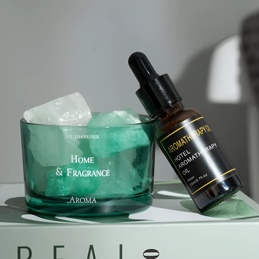Girls' Light Perfume fire-free aromatherapy crystal diffuser and ten 20ml essential oil bottles.