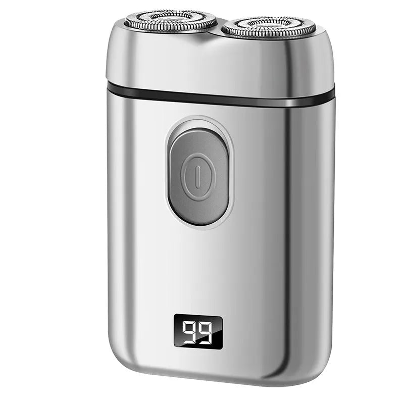 Rechargeable electric shaver with floating cutter head in black, LCD black, or liquid crystal silver finish
