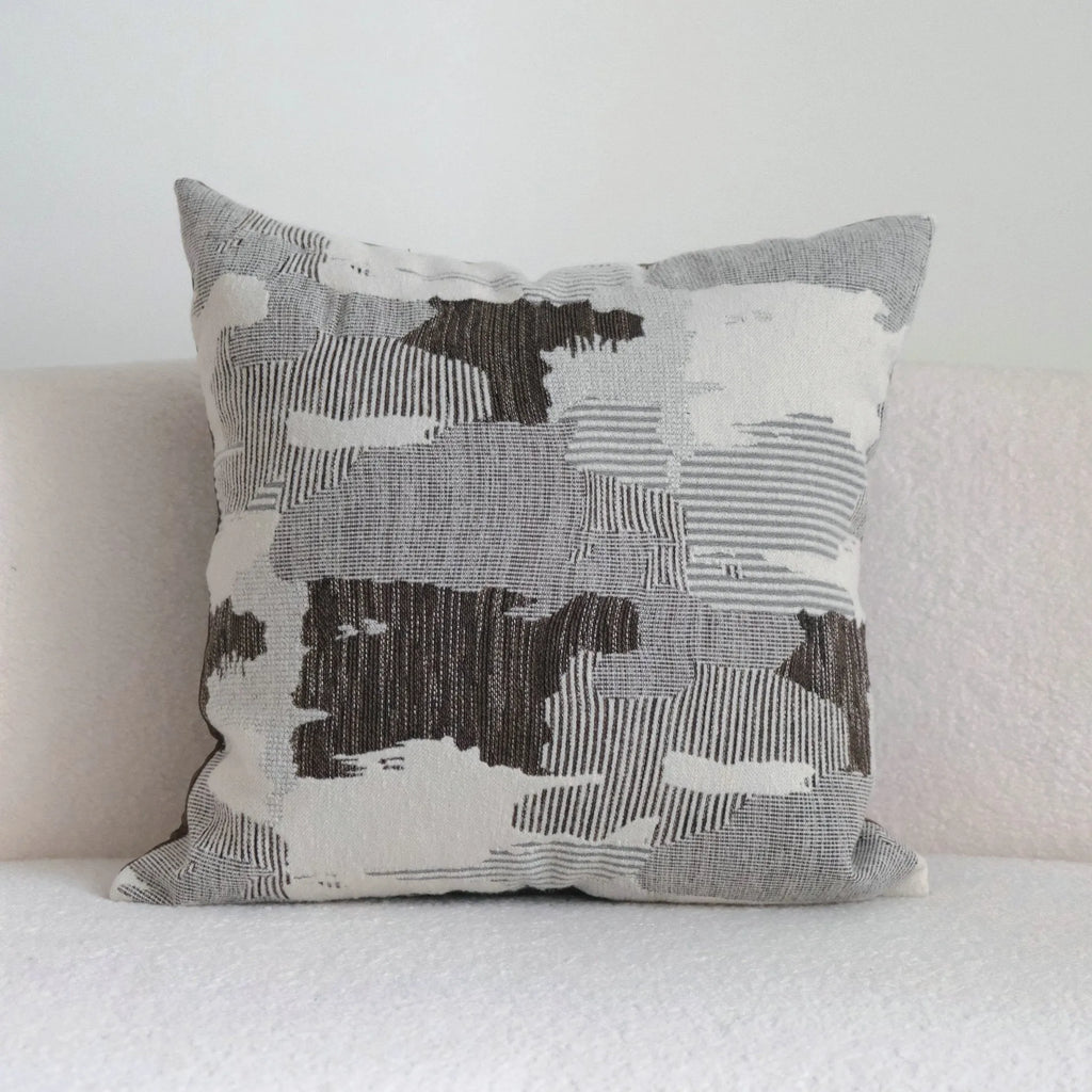 Coffee brown Chinese classical style cushion with brushed fabric in 30x50cm waist pillow size