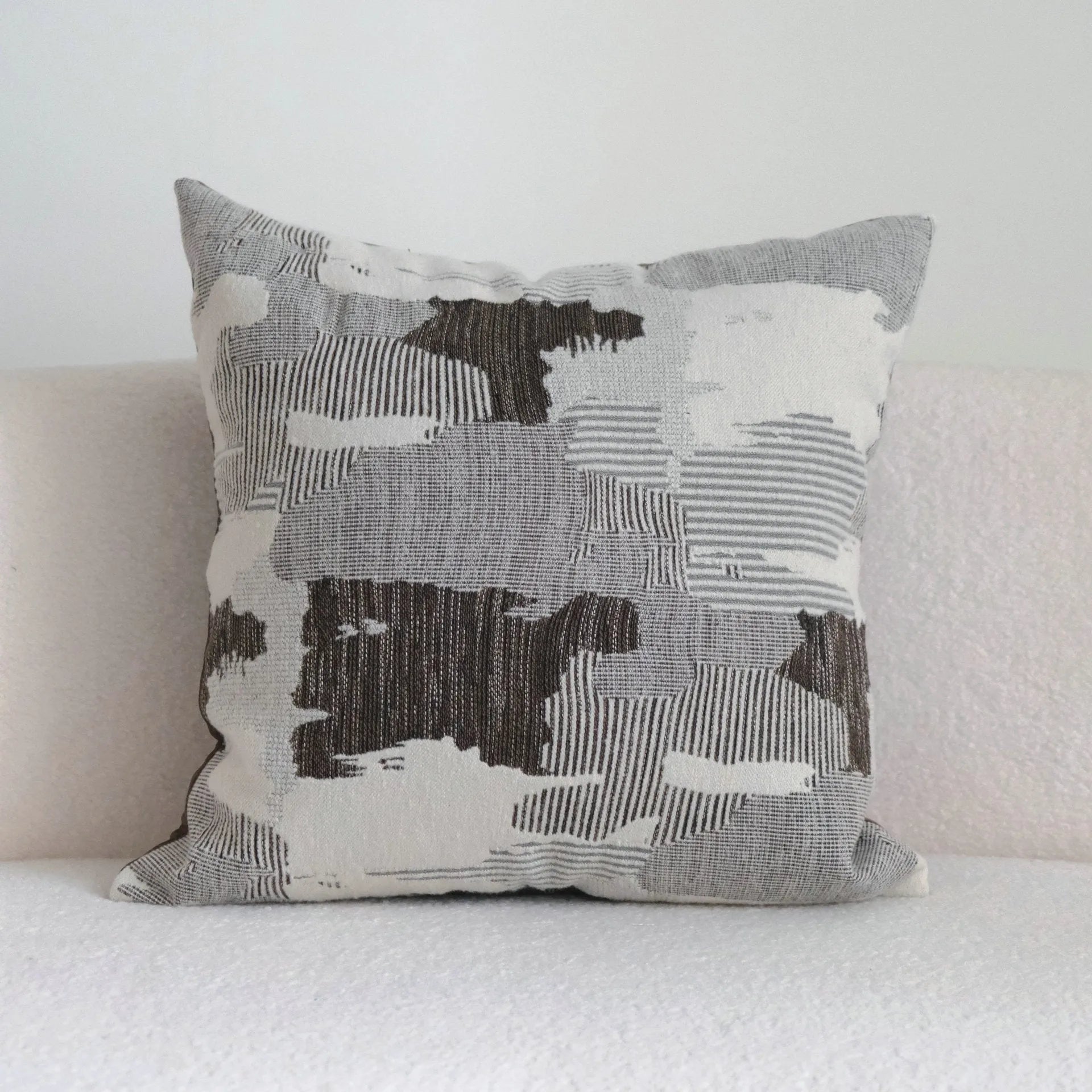 Coffee brown Chinese classical style cushion with brushed fabric in 30x50cm waist pillow size