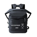 Black 25L outdoor waterproof backpack with 500D mesh clip for swimming and rafting