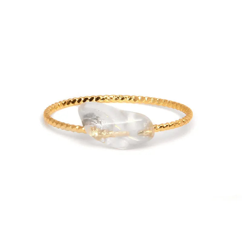Women's geometric-shaped agate ring in an original design, showing one of eight available colour options.