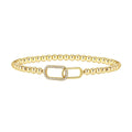 Adjustable stainless steel beaded bracelet with geometric round beads in six colour finishes.