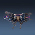 Purple butterfly rhinestone collar with temperature-changing colour on alloy pendant and adjustable PU chain