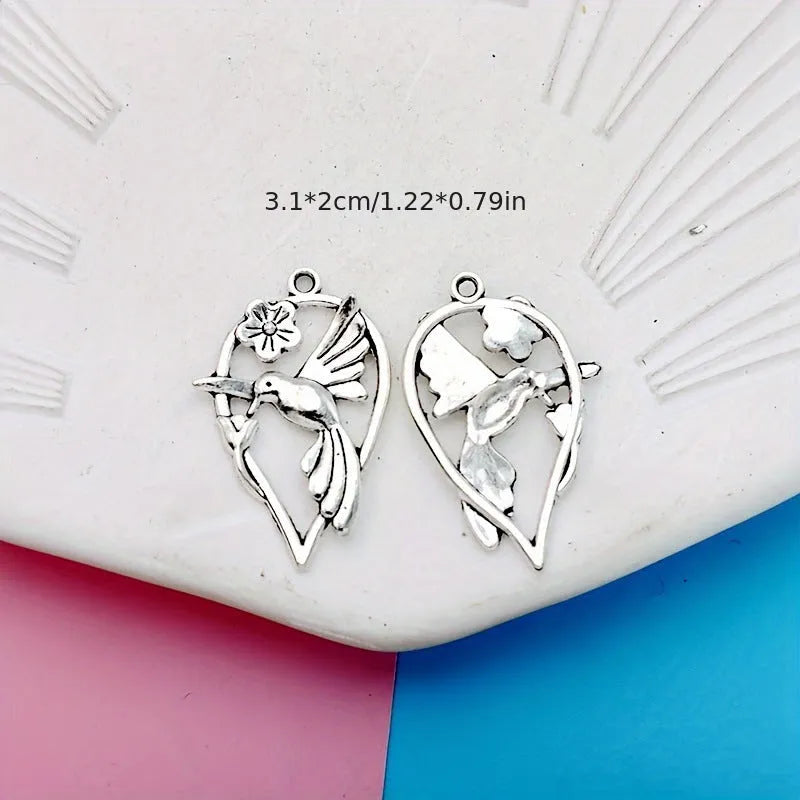 Alloy cuckoo bird pendant with magpie pattern for DIY jewellery making