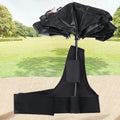 Black portable umbrella holder with fixed shoulder strap for hands-free use, made from diving cloth.