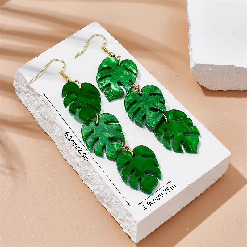 Acrylic drop-shaped summer coconut design earrings with alloy hooks in one of five colour styles.