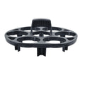 Black plastic egg holder basket for kitchen storage on a white background.