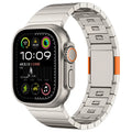 Steel Apple Watch strap with magnetic buckle in business style design
