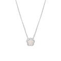 Mother pearl shell flower necklace for women with gold or silver finish options