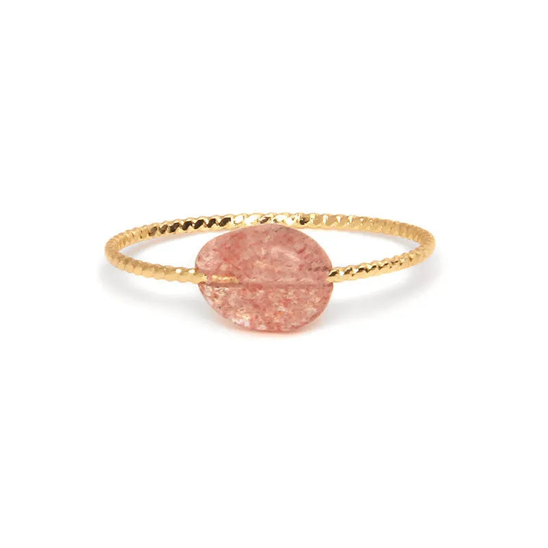 Women's geometric-shaped agate ring in an original design, showing one of eight available colour options.
