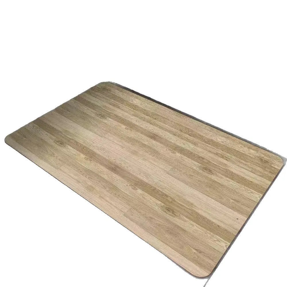 Square diatomite bathroom floor mat with wood grain pattern and non-slip base.