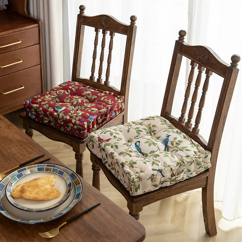 American floral pattern dining chair cushion 40x40x8cm thick with PP cotton filling