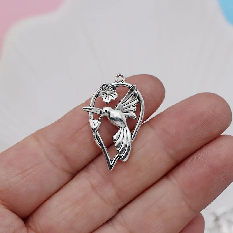 Alloy cuckoo bird pendant with magpie pattern for DIY jewellery making