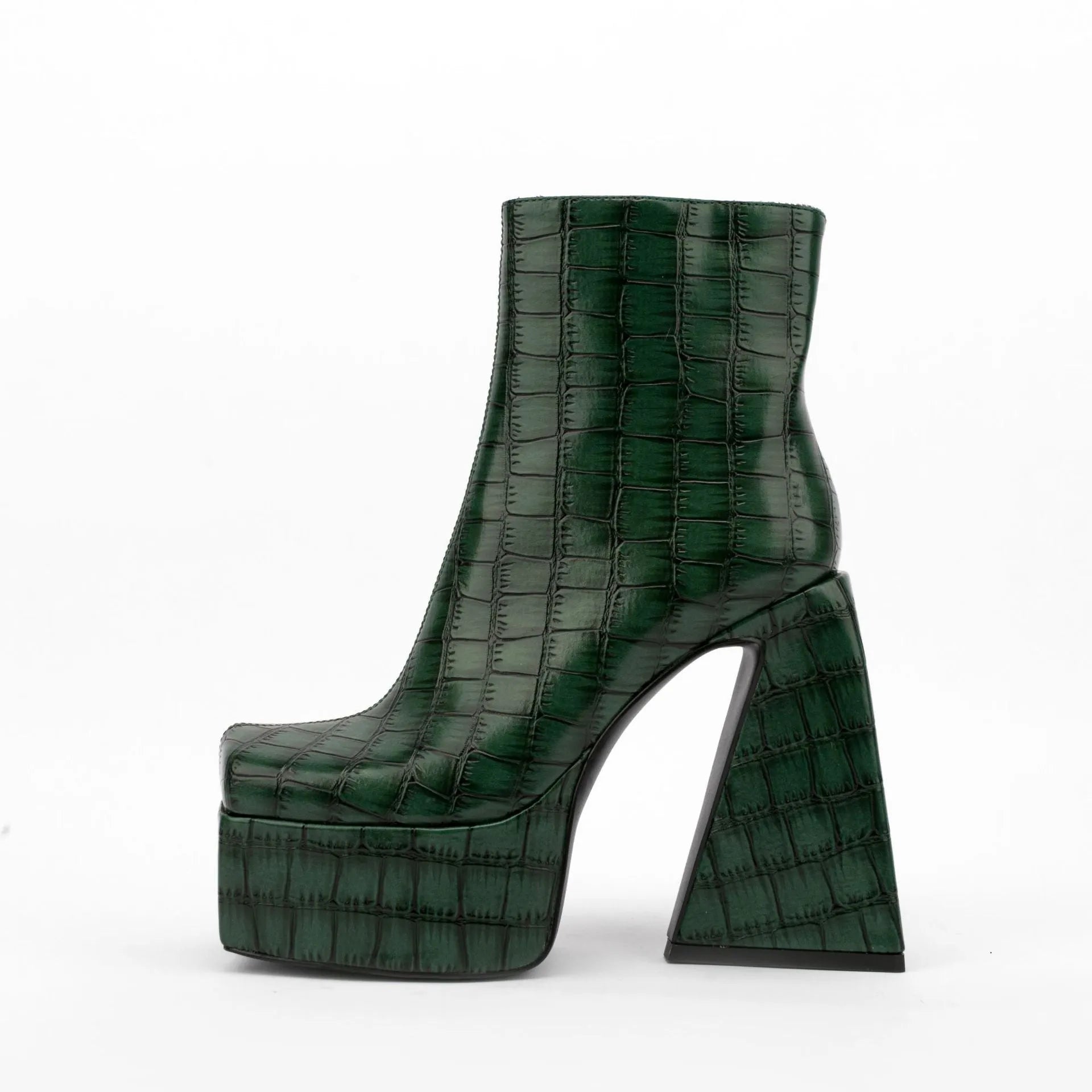 Women's super high heel ankle boots in solid colour with artificial PU upper