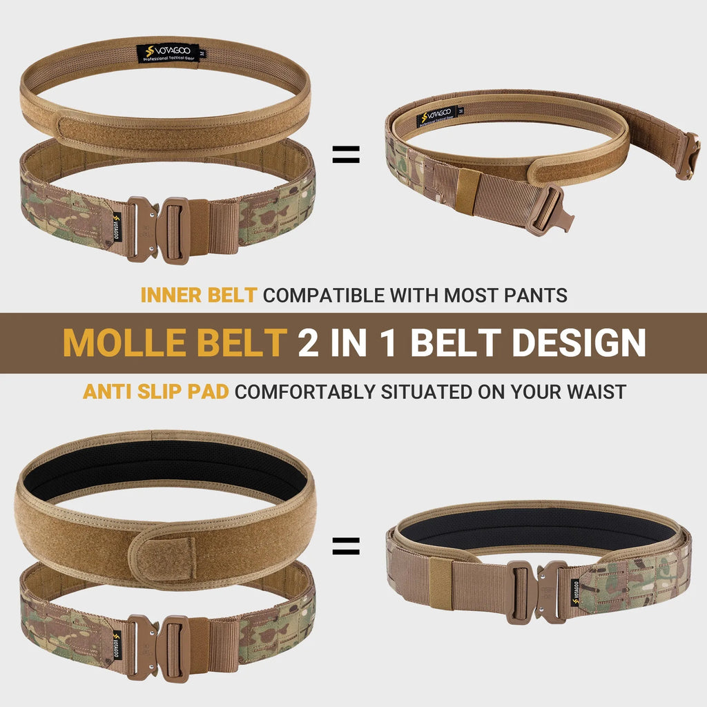 VOTAGOO 2-inch wide nylon tactical belt with alloy quick-release buckle in CP camouflage colour.